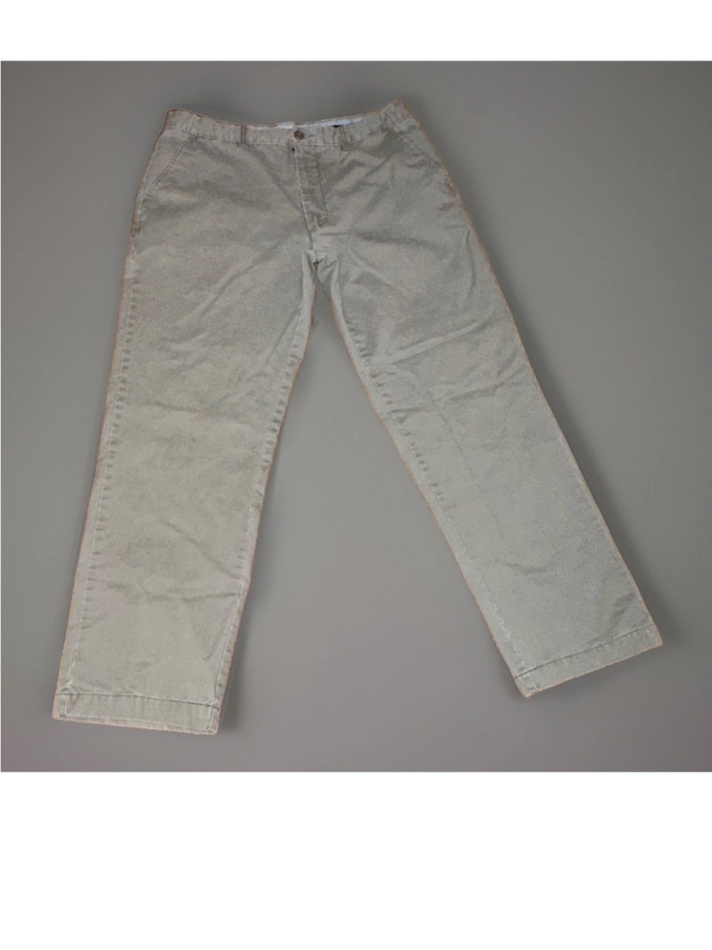 St. John's Bay Men’s Cotton Twill Khaki Pants Straight Fit Flat Front 36 x 32